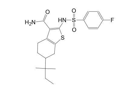 2-{[(4-fluorophenyl)sulfonyl]amino}-6-tert-pentyl-4,5,6,7-tetrahydro-1-benzothiophene-3-carboxamide