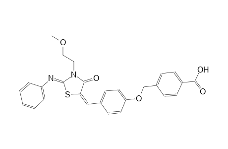 4-[(4-{(E)-[(2Z)-3-(2-methoxyethyl)-4-oxo-2-(phenylimino)-1,3-thiazolidin-5-ylidene]methyl}phenoxy)methyl]benzoic acid