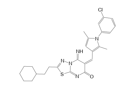 (6E)-6-{[1-(3-chlorophenyl)-2,5-dimethyl-1H-pyrrol-3-yl]methylene}-2-(2-cyclohexylethyl)-5-imino-5,6-dihydro-7H-[1,3,4]thiadiazolo[3,2-a]pyrimidin-7-one