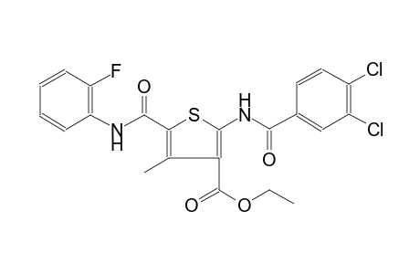 3-thiophenecarboxylic acid, 2-[(3,4-dichlorobenzoyl)amino]-5-[[(2-fluorophenyl)amino]carbonyl]-4-methyl-, ethyl ester
