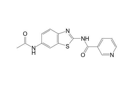 3-Pyridinecarboxamide, N-[6-(acetylamino)-1,3-benzothiazol-2-yl]-