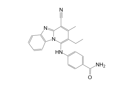 4-[(4-cyano-2-ethyl-3-methylpyrido[1,2-a]benzimidazol-1-yl)amino]benzamide