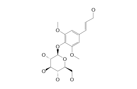 SYRINGIN;1-HYDROXY-3-(3,5-DIMETHOXY-4-O-BETA-D-GLUCOPYRANOSYLPHENYL)-2-PROPENE