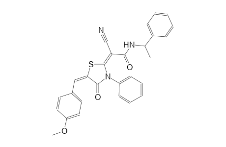 (2E)-2-cyano-2-[(5E)-5-(4-methoxybenzylidene)-4-oxo-3-phenyl-1,3-thiazolidin-2-ylidene]-N-(1-phenylethyl)ethanamide