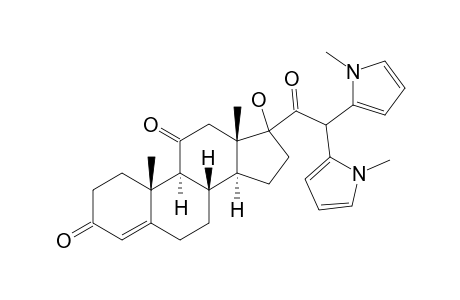 21-BIS-(1,1-DIMETHYL-2-PYRROLYL)-17-HYDROXY-3,11,20-TRIOXOPREGN-4-ENE