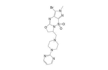 3-BROMO-2-METHYL-7-[1-[4-(2-PYRIMIDINYL)-PIPERAZINYL]]-METHYL-6,7-DIHYDRO-2H-OXAZOLO-[3,2-B]-PYRAZOLO-[4,3-E]-[1,2,4]-THIADIAZINE-9,9-DIOXIDE