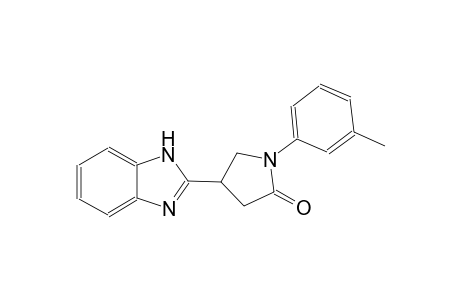 2-Pyrrolidinone, 4-(1H-1,3-benzimidazol-2-yl)-1-(3-methylphenyl)-
