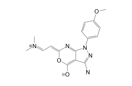 (E)-3-AMINO-1-(PARA-METHOXYPHENYL)-6-(N,N-DIMETHYLIMMONIO)-ETHYLIDENE-4-OXIDOPYRAZOLO-[3,4-D]-[3,1]-OXAZINE