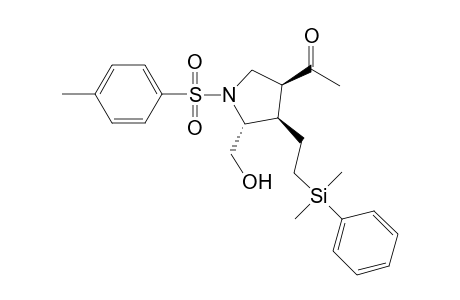 1-[(3S,4R,5R)-4-[2-(Dimethyl-phenyl-silanyl)-ethyl]-5-hydroxymethyl-1-(toluene-4-sulfonyl)-pyrrolidin-3-yl]-ethanone