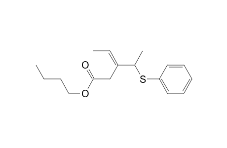 3-Pentenoic acid, 3-[1-(phenylthio)ethyl]-, butyl ester
