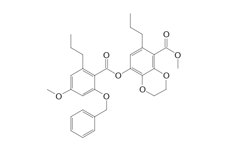 1,4-Benzodioxin-5-carboxylic acid, 2,3-dihydro-8-[[4-methoxy-2-(phenylmethoxy)-6-propylbenzoyl]oxy]-6-propyl-, methyl ester