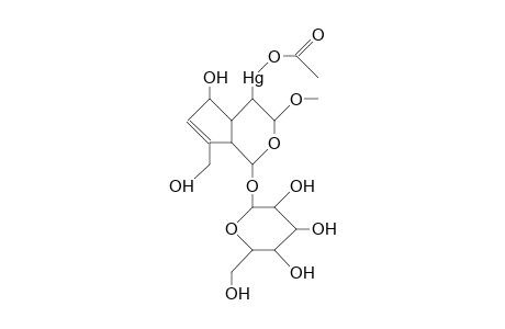 4-Acetoxymercurio-3-methoxy-3,4-dihydro-aucubin