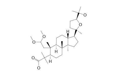 AGLASILVINIC-ACID;20R,24S-EPOXY-25-HYDROXY-2,2-DIMETHOXY-2,3-SECODAMMARAN-3-OIC-ACID