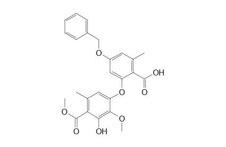 4-benzyloxy-2-(3'-hydroxy-2'-methoxy-4'-methoxycarbonyl-5'-methylphenoxy)-6-methylbenzoic acid