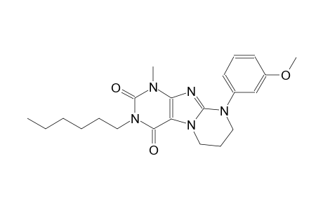 3-hexyl-9-(3-methoxyphenyl)-1-methyl-6,7,8,9-tetrahydropyrimido[2,1-f]purine-2,4(1H,3H)-dione