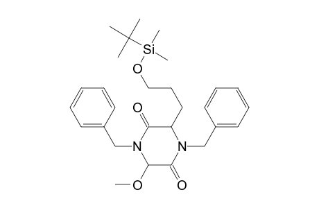 2,5-Piperazinedione, 3-[3-[[(1,1-dimethylethyl)dimethylsilyl]oxy]propyl]-6-methoxy-1,4-bis (phenylmethyl)-