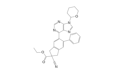 2-cyano-5-phenyl-6-(9-tetrahydropyran-2-ylpurin-6-yl)indane-2-carboxylic acid ethyl ester
