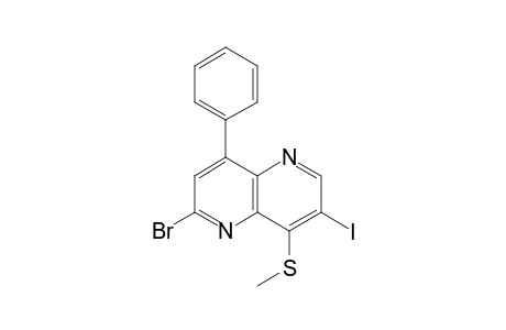 2-bromo-7-iodo-8-(methylthio)-4-phenyl-1,5-naphthyridine