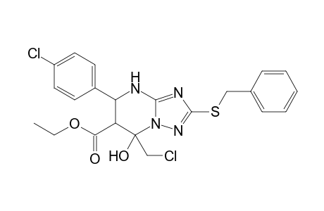 Ethyl 7-hydroxy-7-chloromethyl-5-(4-chloro phenyl)-2-benzylthio-4,5,6,7-tetrahydro-1,2,4-triazolo[1.5-a]pyrimidine-6-carboxylate
