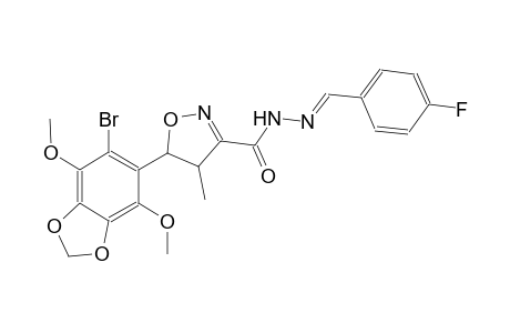 3-isoxazolecarboxylic acid, 5-(6-bromo-4,7-dimethoxy-1,3-benzodioxol-5-yl)-4,5-dihydro-4-methyl-, 2-[(E)-(4-fluorophenyl)methylidene]hydrazide