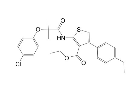 ethyl 2-{[2-(4-chlorophenoxy)-2-methylpropanoyl]amino}-4-(4-ethylphenyl)-3-thiophenecarboxylate