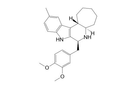 trans-7(s)-(3,4-Dimethoxybenzyl)-11-methyl-1,2,3,4,5,5a,6,7,8,12c-decahydrocyclopenta[a]pyrido[3,4-b]indole hydrochloride