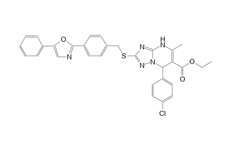 ethyl 7-(4-chlorophenyl)-5-methyl-2-{[4-(5-phenyl-1,3-oxazol-2-yl)benzyl]sulfanyl}-4,7-dihydro[1,2,4]triazolo[1,5-a]pyrimidine-6-carboxylate