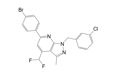 1H-pyrazolo[3,4-b]pyridine, 6-(4-bromophenyl)-1-[(3-chlorophenyl)methyl]-4-(difluoromethyl)-3-methyl-