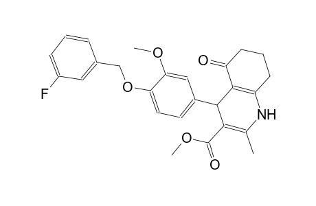 methyl 4-{4-[(3-fluorobenzyl)oxy]-3-methoxyphenyl}-2-methyl-5-oxo-1,4,5,6,7,8-hexahydro-3-quinolinecarboxylate