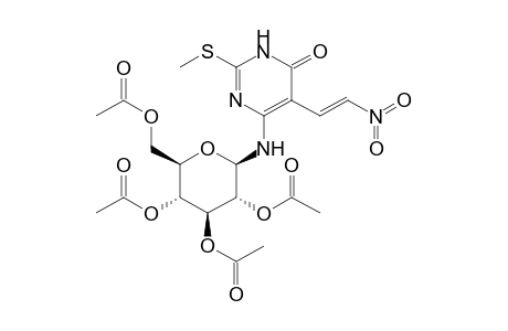 1,6-Dihydro-5-(2"-nitrovinyl)-2-(methylthio)-4-{[2',3',4',6'-tetrakis( O-acetyl)-.beta.-D-glucopyranosyl]amino}-6-oxopyrimidine