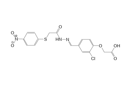 {2-chloro-4-[(E)-({[(4-nitrophenyl)sulfanyl]acetyl}hydrazono)methyl]phenoxy}acetic acid