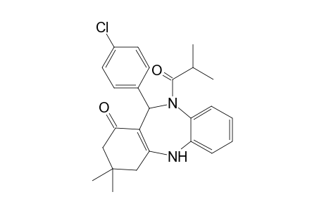 6-(4-Chlorophenyl)-5-isobutyryl-9,9-dimethyl-6,8,10,11-tetrahydrobenzo[b][1,4]benzodiazepin-7-one