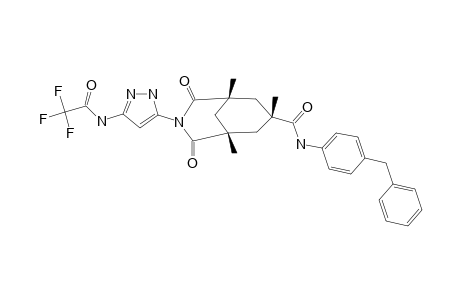 N-(4-BENZYLPHENYL)-1,5,7-TRIMETHYL-2,4-DIOXO-3-[5-(2,2,2-TRIFLUOROACETYLAMINO)-2H-PYRAZOL-3-YL]-3-AZABICYCLO-[3.3.1]-NONANE-7-CARBOXAMIDE