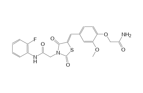 2-{(5Z)-5-[4-(2-amino-2-oxoethoxy)-3-methoxybenzylidene]-2,4-dioxo-1,3-thiazolidin-3-yl}-N-(2-fluorophenyl)acetamide