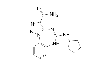 3-Carboxamido-8-methyl-1,2,3-triazolo[1,5-a]-(1,3,5)-benzotriazepine-5-cyclopentylamine