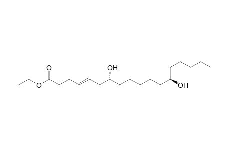 4-Octadecenoic acid, 7,13-dihydroxy-, ethyl ester, [R-[R*,R*-(E)]]-
