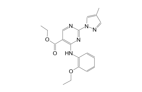 ethyl 4-(2-ethoxyanilino)-2-(4-methyl-1H-pyrazol-1-yl)-5-pyrimidinecarboxylate
