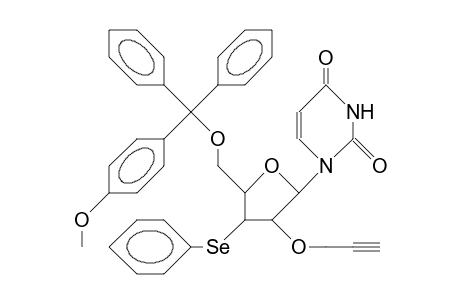 1-(5-O-<4-Monomethoxy-trityl>-2-O-<2-propynyl>-3-deoxy-3-phenylseleno-B-D-arabinofuranosyl)-uracil