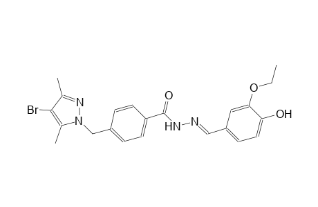 4-[(4-bromo-3,5-dimethyl-1H-pyrazol-1-yl)methyl]-N'-[(E)-(3-ethoxy-4-hydroxyphenyl)methylidene]benzohydrazide