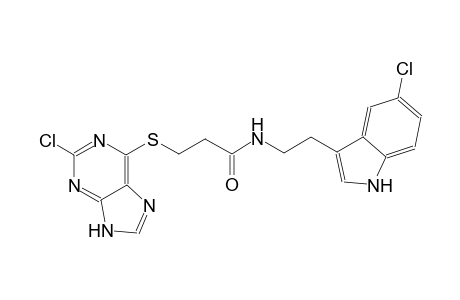 propanamide, N-[2-(5-chloro-1H-indol-3-yl)ethyl]-3-[(2-chloro-9H-purin-6-yl)thio]-