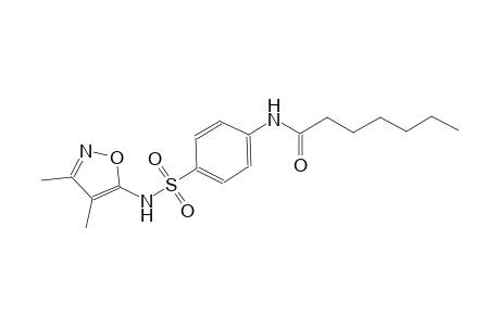 N-(4-{[(3,4-dimethyl-5-isoxazolyl)amino]sulfonyl}phenyl)heptanamide