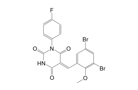 (5Z)-5-(3,5-dibromo-2-methoxybenzylidene)-1-(4-fluorophenyl)-2,4,6(1H,3H,5H)-pyrimidinetrione