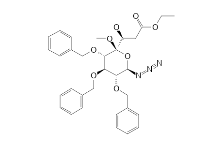 (3S)-3-[(2S,3S,4R,5R,6R)-6-azido-3,4,5-tris(benzyloxy)-2-methoxy-tetrahydropyran-2-yl]-3-hydroxy-propionic acid ethyl ester