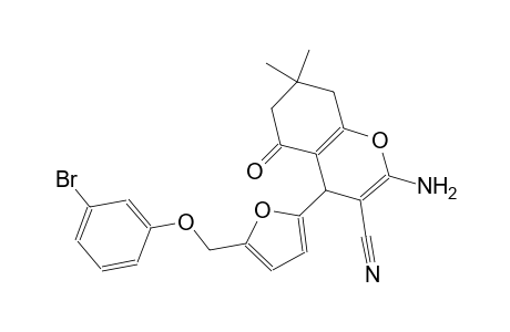 2-amino-4-{5-[(3-bromophenoxy)methyl]-2-furyl}-7,7-dimethyl-5-oxo-5,6,7,8-tetrahydro-4H-chromene-3-carbonitrile
