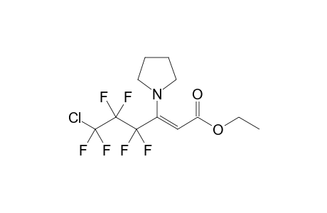 (Z)-6-chloro-4,4,5,5,6,6-hexafluoro-3-(1-pyrrolidinyl)-2-hexenoic acid ethyl ester