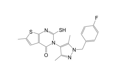 3-[1-(4-fluorobenzyl)-3,5-dimethyl-1H-pyrazol-4-yl]-6-methyl-2-sulfanylthieno[2,3-d]pyrimidin-4(3H)-one