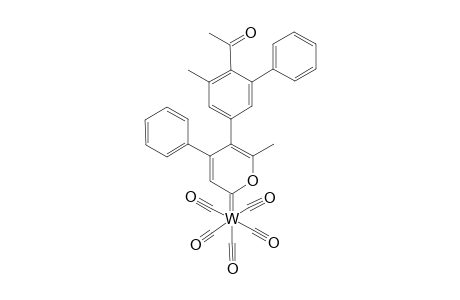 Pentacarbonyl[5-(6'-acetyl-5'-methylbiphenyl-3'-yl)-6-methyl-4-phenyl-2H-pyran-2-ylidene]tungsten