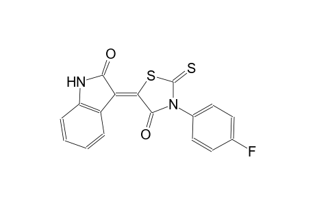 (3Z)-3-[3-(4-fluorophenyl)-4-oxo-2-thioxo-1,3-thiazolidin-5-ylidene]-1,3-dihydro-2H-indol-2-one