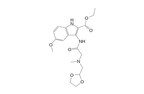 ethyl 3-({[(1,3-dioxolan-2-ylmethyl)(methyl)amino]acetyl}amino)-5-methoxy-1H-indole-2-carboxylate