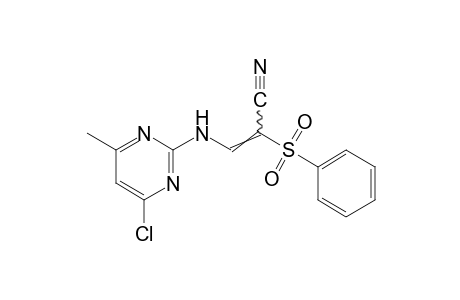 3-[(4-chloro-6-methyl-2-pyrimidinyl)amino]-2-(phenylsulfonyl)acrylonitrile